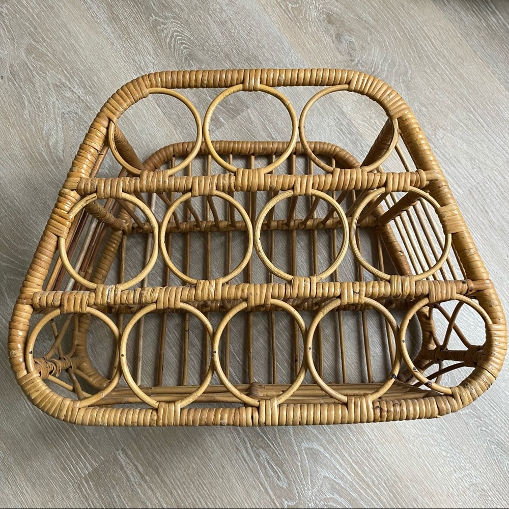 Boho Wicker Wine Rack